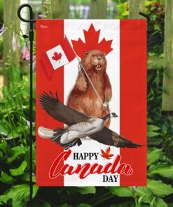 canada flag beaver and goose. happy canada day bnn155fv3 3952