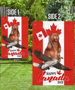 canada flag beaver and goose. happy canada day bnn155fv3 5007