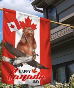 canada flag beaver and goose. happy canada day bnn155fv3 5410