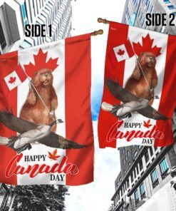 canada flag beaver and goose. happy canada day bnn155fv3 8328