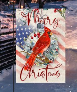 cardinal. merry christmas flag thh3458fv1 3042