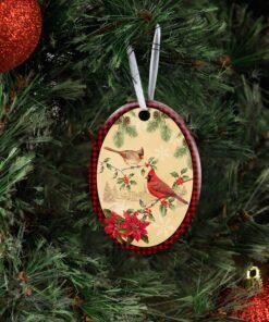 cardinal ceramic ornament 7577