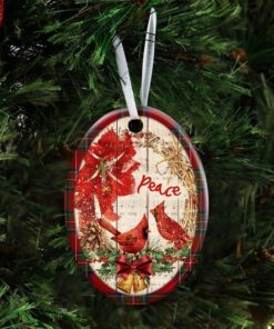 cardinal peace christmas ceramic ornament 6157