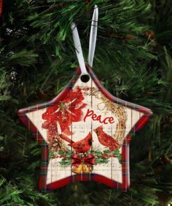 cardinal peace christmas ceramic ornament 6833