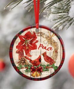 cardinal peace christmas ceramic ornament 7440