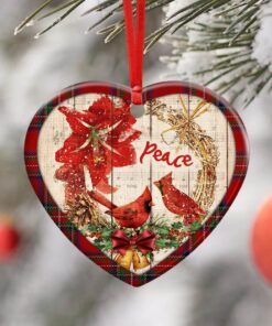 cardinal peace christmas ceramic ornament 8602