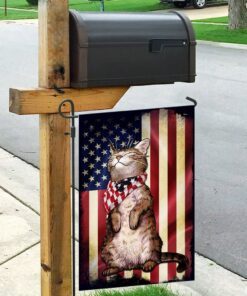 cat american flag 5485