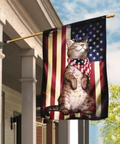 cat american flag 7138