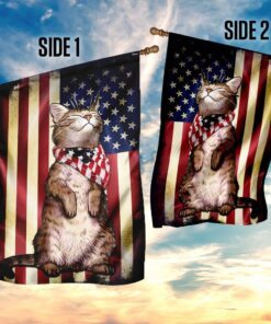 cat american flag 8005