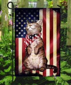 cat american flag 8370