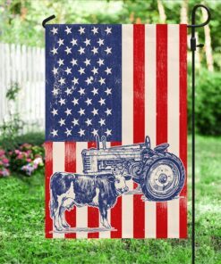 cattle flag tractor cow american flag trv1975f 1422