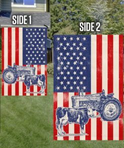 cattle flag tractor cow american flag trv1975f 3220