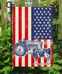 cattle flag tractor cow american flag trv1975f 3760