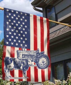 cattle flag tractor cow american flag trv1975f 6525