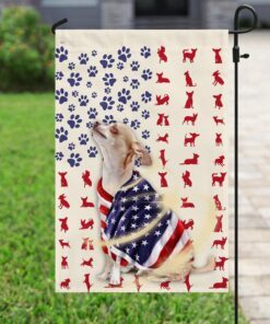 chihuahua dog american flag 6057