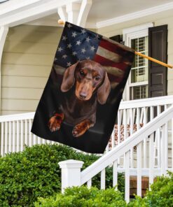 chocolate and tan dachshund flag 6060