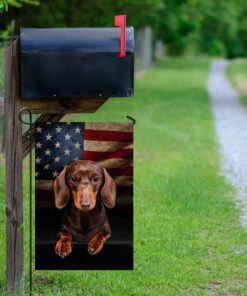 chocolate and tan dachshund flag 7659