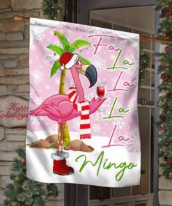 christmas flamingo flag lala nnt115f 3344