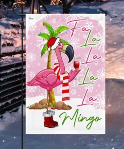 christmas flamingo flag lala nnt115f 6070