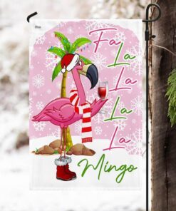 christmas flamingo flag lala nnt115f 6578