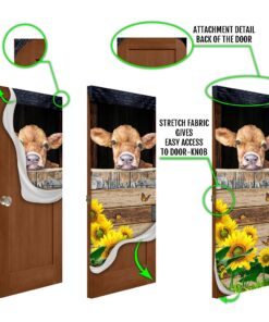 cow sunflower door cover 1059