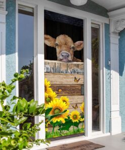 cow sunflower door cover 5241