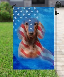 dachshund dog stars &amp stripes flag 2211