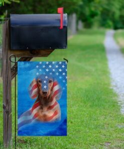 dachshund dog stars &amp stripes flag 2383