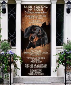 dachshund when visiting my house door cover 1037