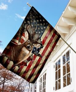 deer america us flag 4937