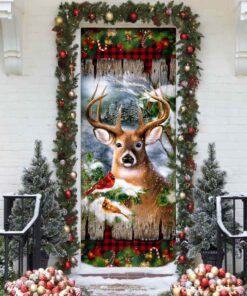 deer christmas door cover 7079