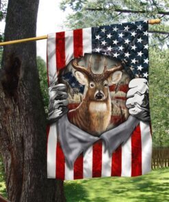 deer flag deer hunting american flag qtr102f 7072