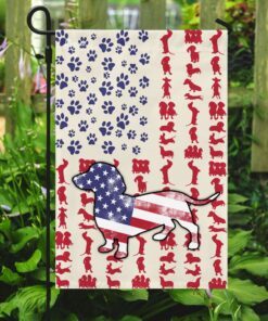 dog dachshund american flag 2994