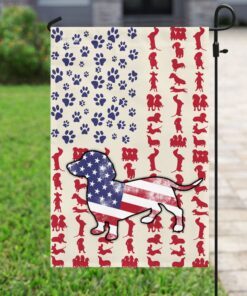 dog dachshund american flag 3960