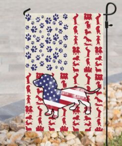 dog dachshund american flag 4084