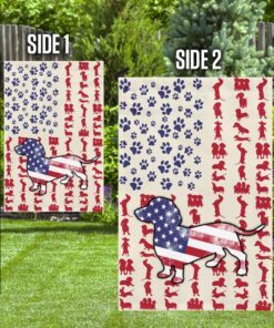 dog dachshund american flag 6545