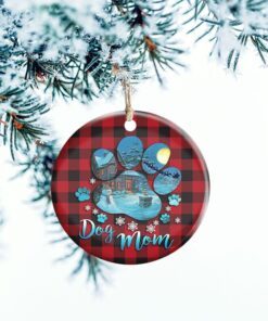 dog mom dog paws circle ornament mbh240o 2062