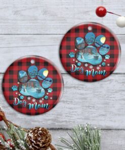 dog mom dog paws circle ornament mbh240o 7884