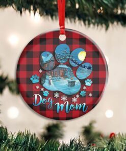 dog mom dog paws circle ornament mbh240o 8422