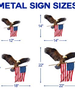 eagle with american flag hanging metal sign qnk751msv21 8382