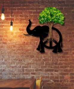 elephant hanging metal sign hippie forest peace lnt68ms 1037