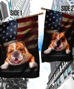 english bulldog american flag 1392