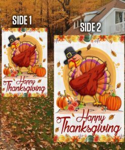 fall happy thanksgiving flag happy turkey lnt534f 3961