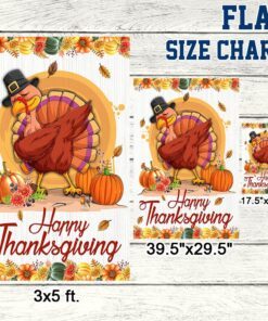 fall happy thanksgiving flag happy turkey lnt534f 4783