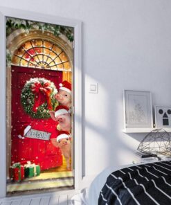 farmhouse pig christmas door cover 1322