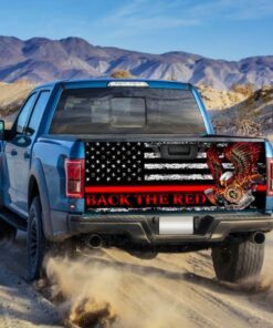 firefighter. back the red. truck tailgate decal sticker wrap 2841