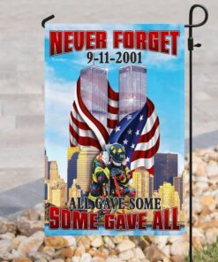 firefighter 343. never forget 9 11 2001 flag 6170