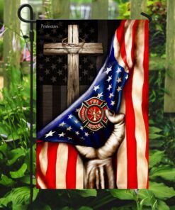 firefighter christian cross flag 1185