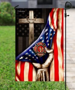 firefighter christian cross flag 2953