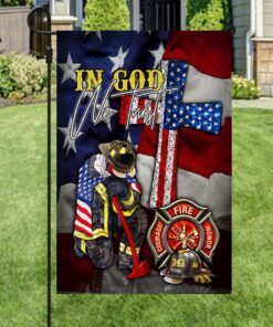 firefighter flag in god we trust mlh1873f 1701